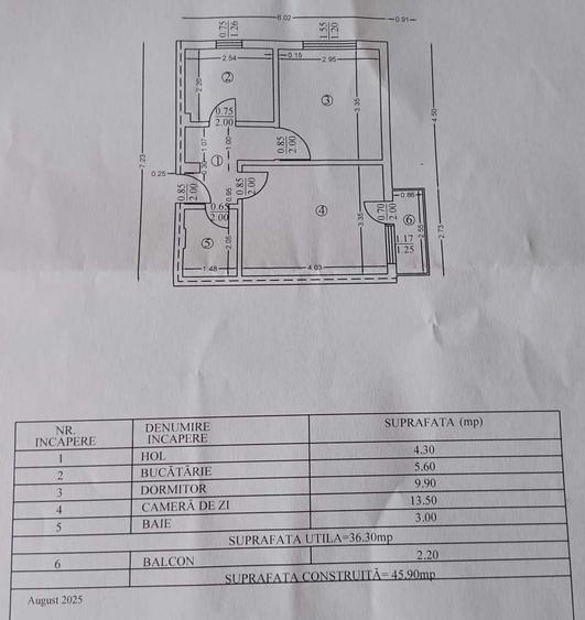 Apartament cu 2 camere decomandat în Vest