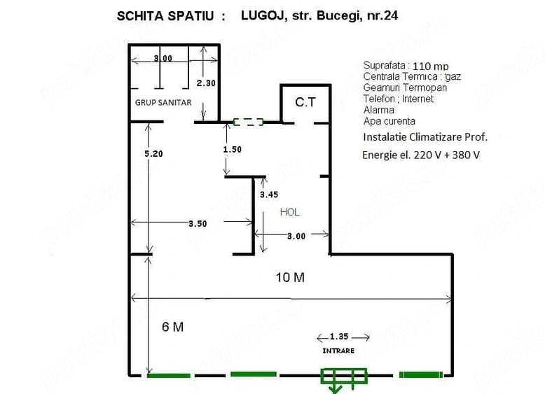 Spațiu comercial, de 110 mp, în Central