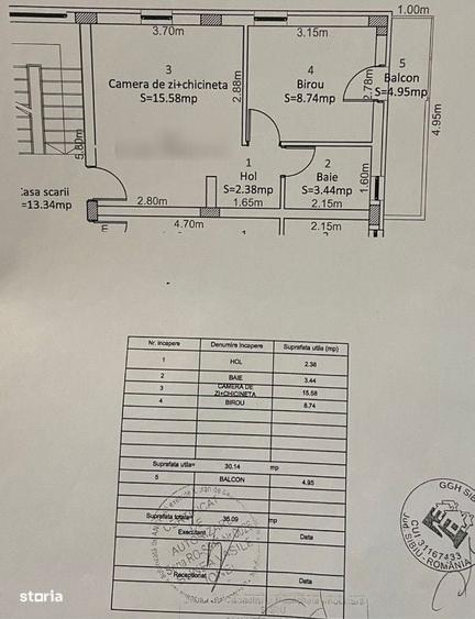 Apartament cu 2 camere în Central