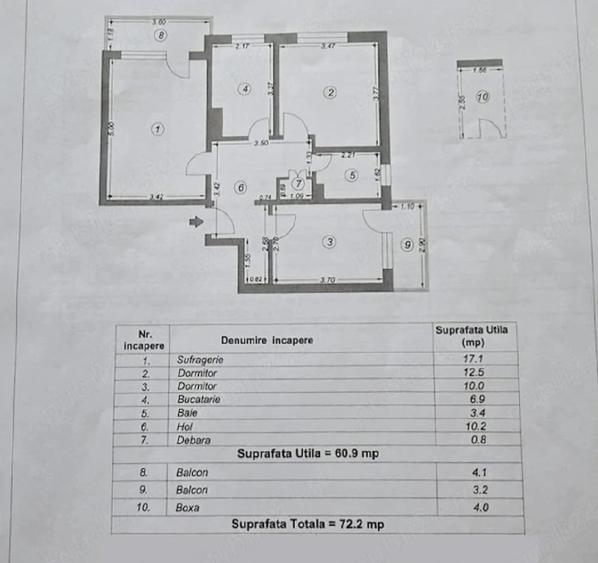 Apartament cu 3 camere decomandat în Tomis Nord