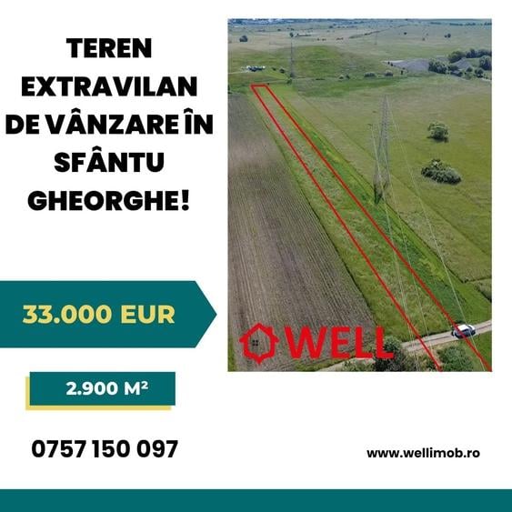 Teren extravilan de 2900 mp, în Periferie