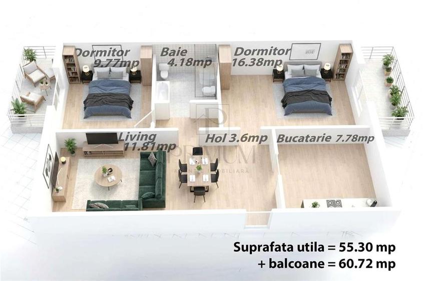 Apartament cu 3 camere decomandat, mobilat în Lipovei — fotografia 1