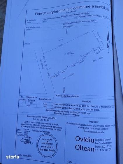 Teren de 1000 mp, în Mărăști