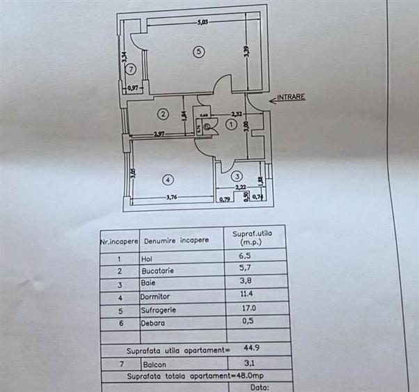 Apartament cu 2 camere decomandat în Nord