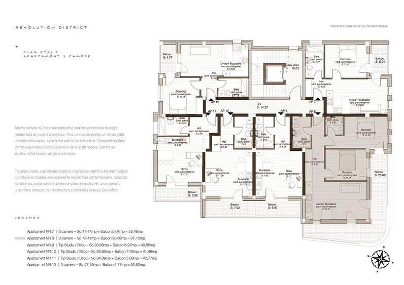 Apartament cu 3 camere în Republicii