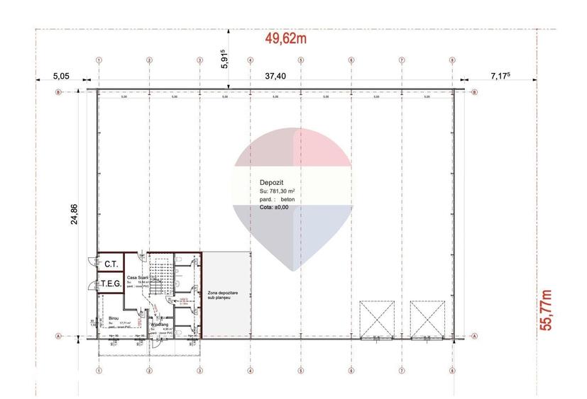 Spațiu comercial, de 1,014 mp, în Tunari