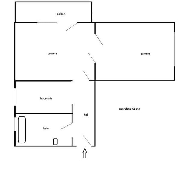 Apartament cu 2 camere decomandat, mobilat în Piața Armatei