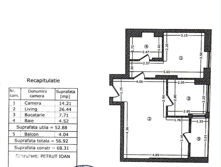 Apartament cu 2 camere în Tei