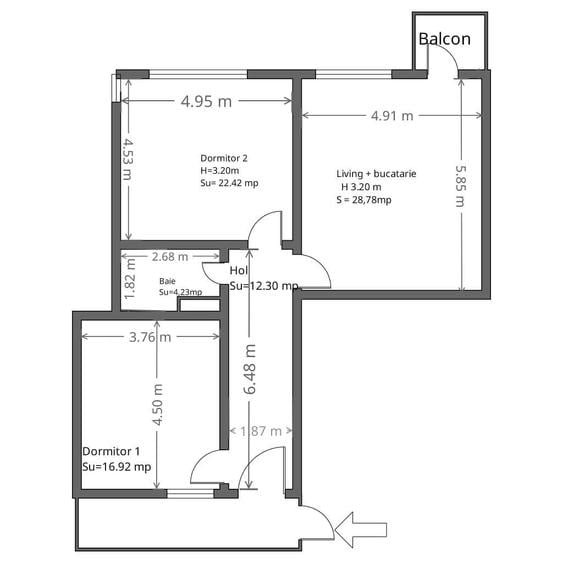 Apartament cu 3 camere decomandat în Ultracentral