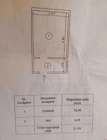 Garsonieră decomandată, mobilată în Micro 40