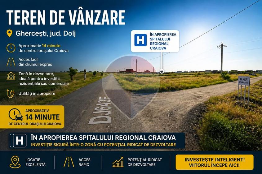 Teren Construcții intravilan de 560 mp, în Ghercești