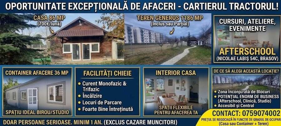 Casă cu 3 camere cu Teren 1134 Mp în Tractorul