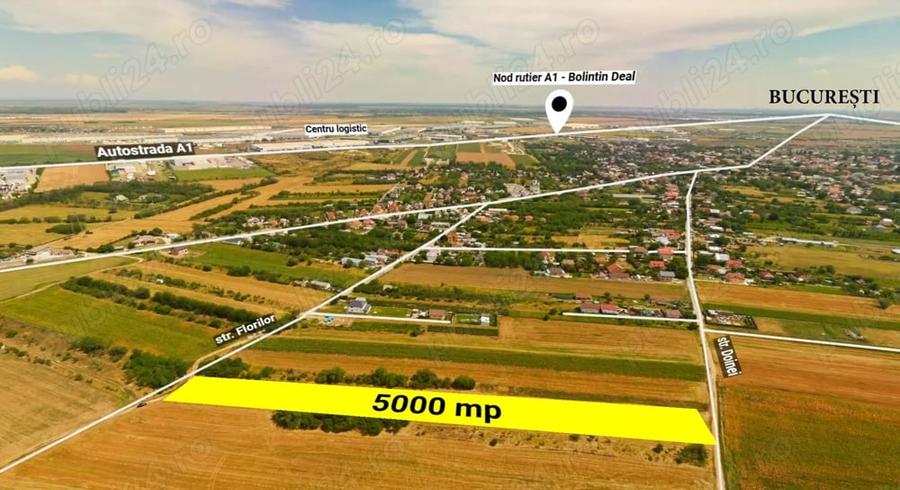 Teren de 5000 mp, în Bolintin-Deal