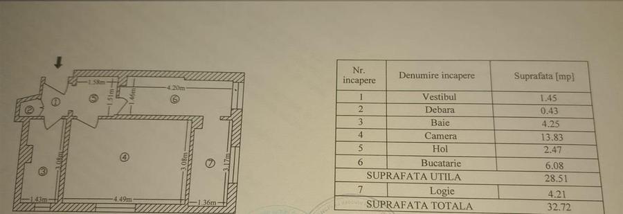 Garsonieră decomandată, mobilată în Tei