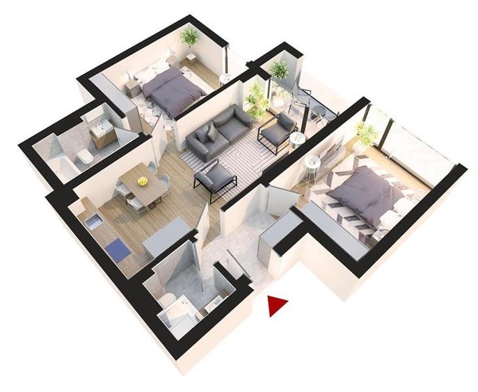 Apartament cu 3 camere decomandat în Rahova