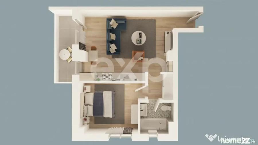 Apartament cu 2 camere decomandat în Central