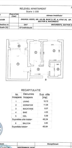 Apartament cu 2 camere decomandat în Roșu