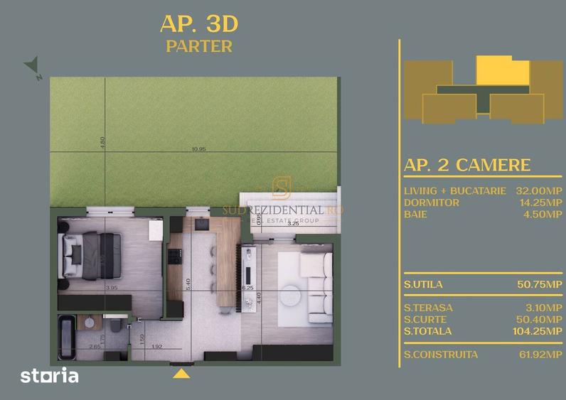 Apartament cu 2 camere în Vidra