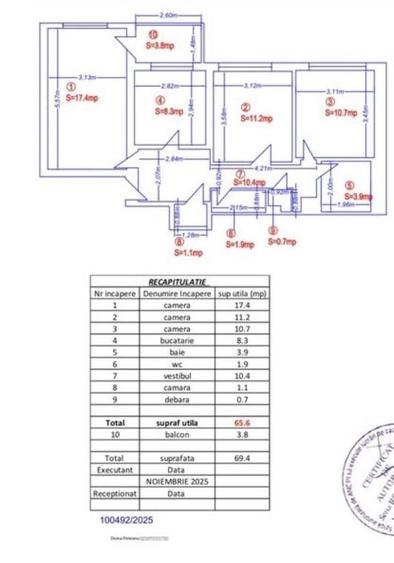 Apartament cu 3 camere decomandat în Ștefan cel Mare