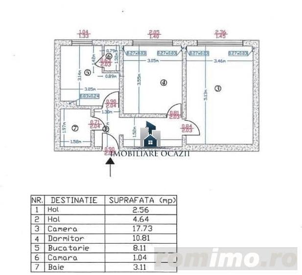 Apartament cu 2 camere decomandat în Giurgiului
