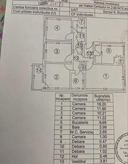 Apartament cu 4 camere decomandat în Militari