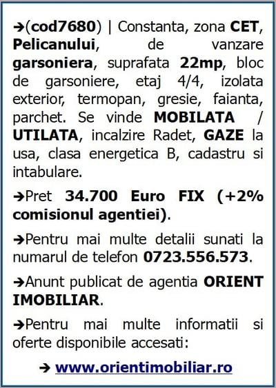 Cet, garsoniera de vanzare, 22mp, Constanta - 7