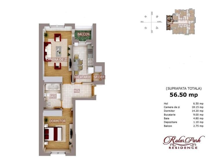 Apartament cu 2 camere decomandat în Militari