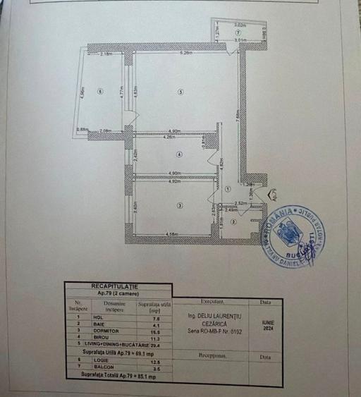 Apartament cu 3 camere decomandat, mobilat în Dudești