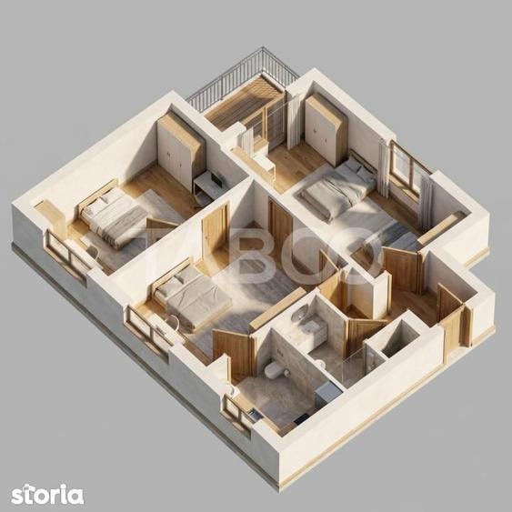 Apartament cu 3 camere semidecomandat, mobilat în Țiglari