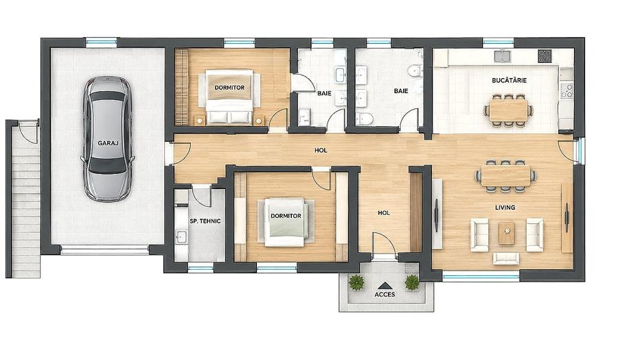 APARTAMENT 3 CAMERE | 102 MP UTILI | GARAJ 24 MP | CURTE 150 MP - 7