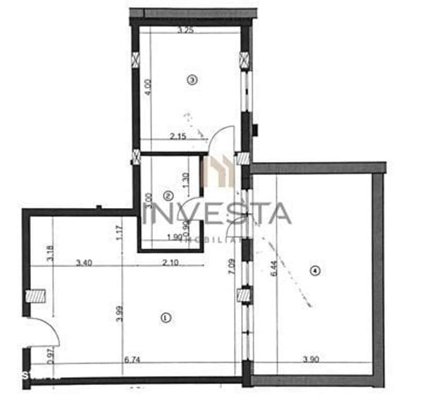 Apartament cu 2 camere semidecomandat în Plopilor