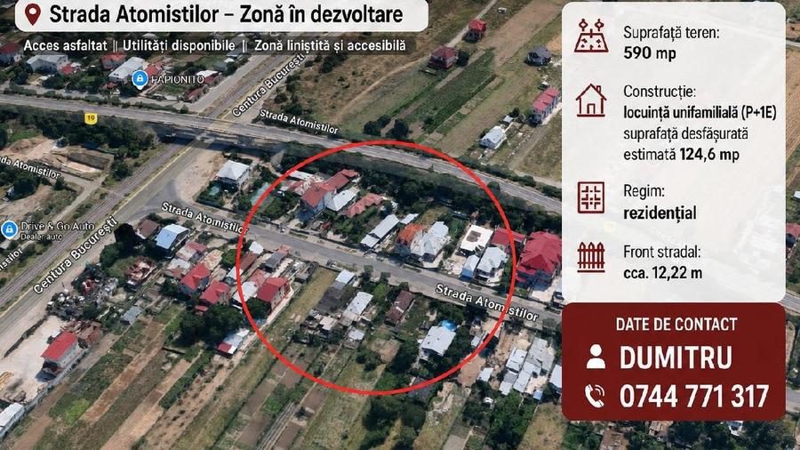 Casă individuală cu 4 camere cu Teren 590 Mp în Central