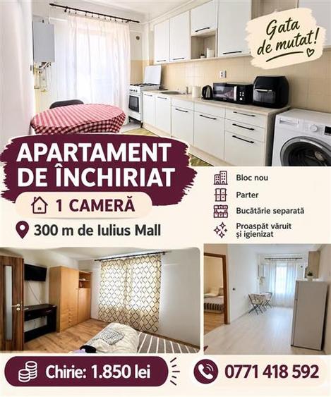 Garsonieră decomandată, mobilată în Tudor Vladimirescu