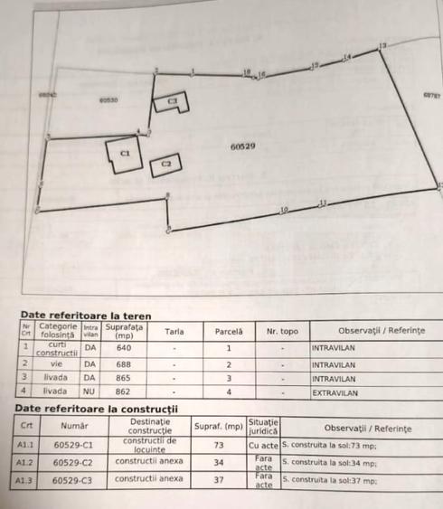 Teren Construcții intravilan de 3055 mp, în Cercu