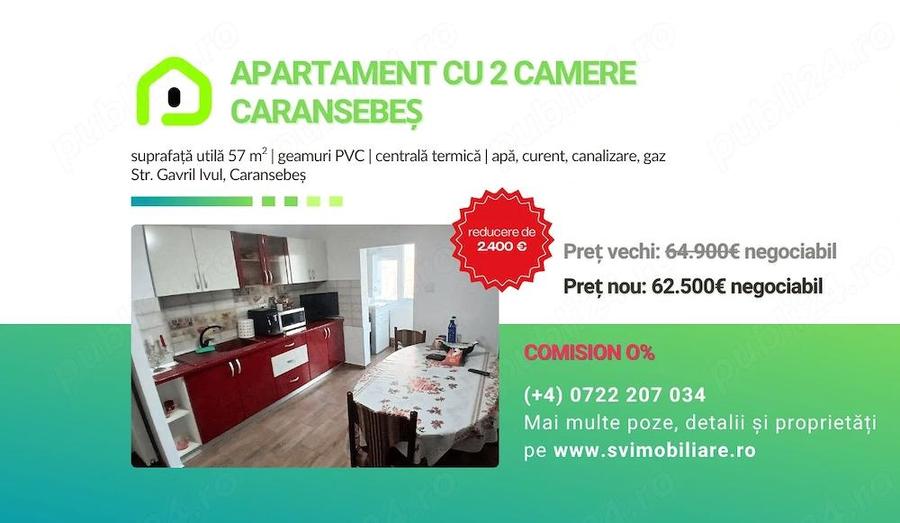 Apartament cu 2 camere decomandat în Central