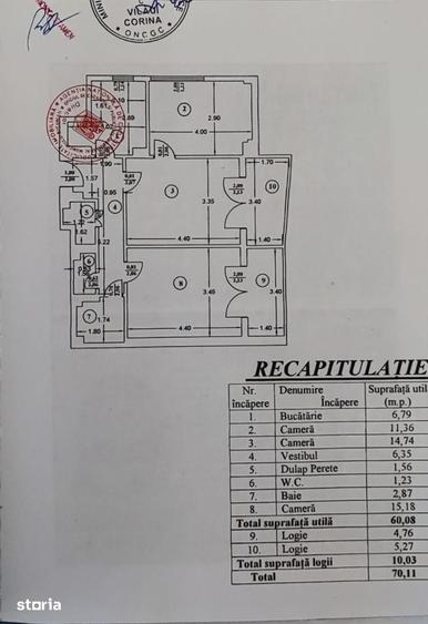 Apartament cu 3 camere decomandat în Centrul Civic
