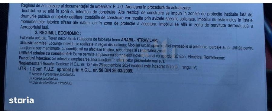 Teren de 652 mp, în Aeroport
