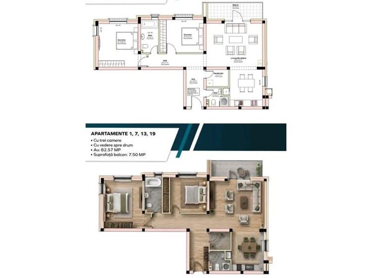 Apartament cu 2 camere în Livezeni
