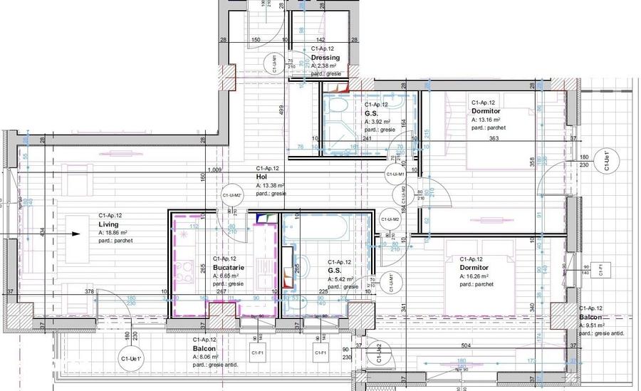 Apartament cu 3 camere decomandat în Frumoasa