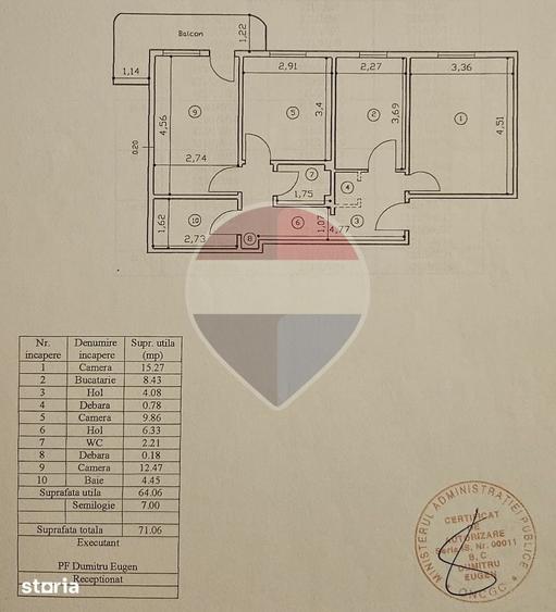 Apartament cu 3 camere decomandat în Păcurari