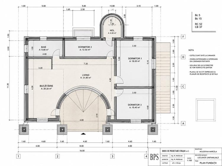 Casă individuală cu 19 camere cu Teren 530 Mp în Central