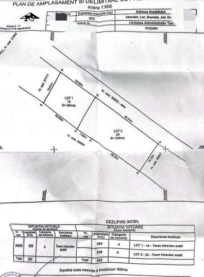 Teren Construcții intravilan de 284 mp, în Sud