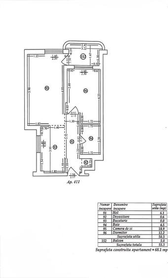 Apartament cu 2 camere semidecomandat în Pipera