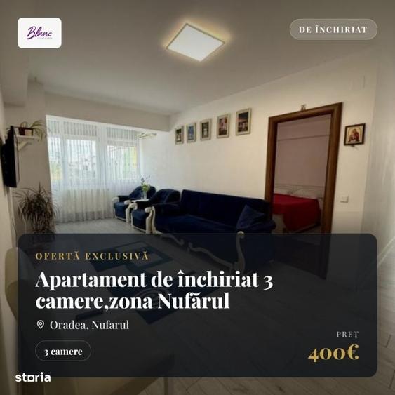 Apartament de inchiriat 3 camere,zona Nufarul - 8