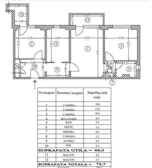 Apartament cu 3 camere semidecomandat, mobilat în Iancului