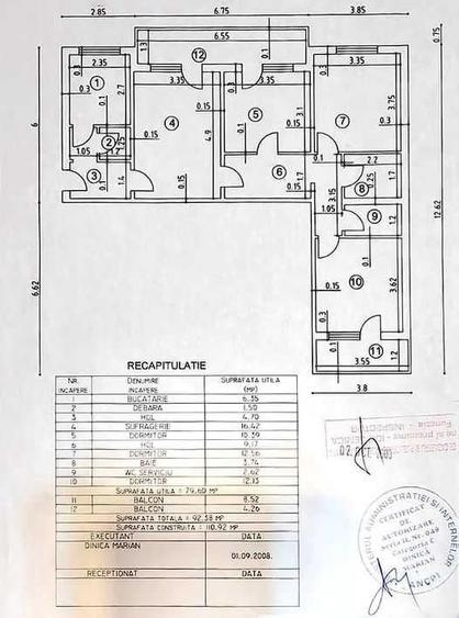 Apartament cu 4 camere semidecomandat în Central