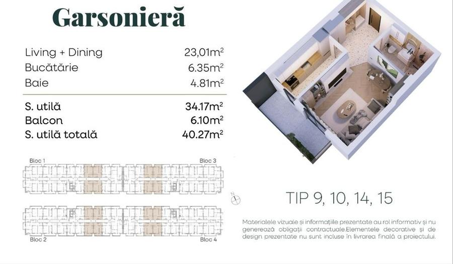 Garsoniera - Metrou Berceni - T.V.A. Inclus + Mobila Bucatarie - 40 MP - 9