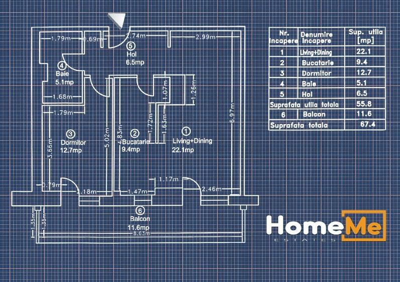 Apartament cu 2 camere decomandat în Central