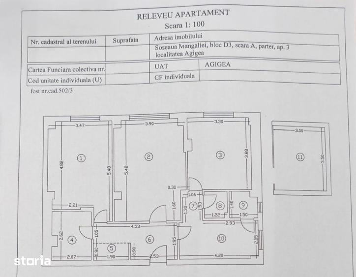 Apartament cu 3 camere decomandat în Sud