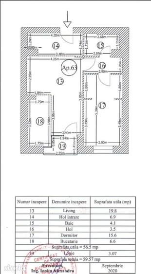 Apartament cu 2 camere semidecomandat, mobilat în Tei